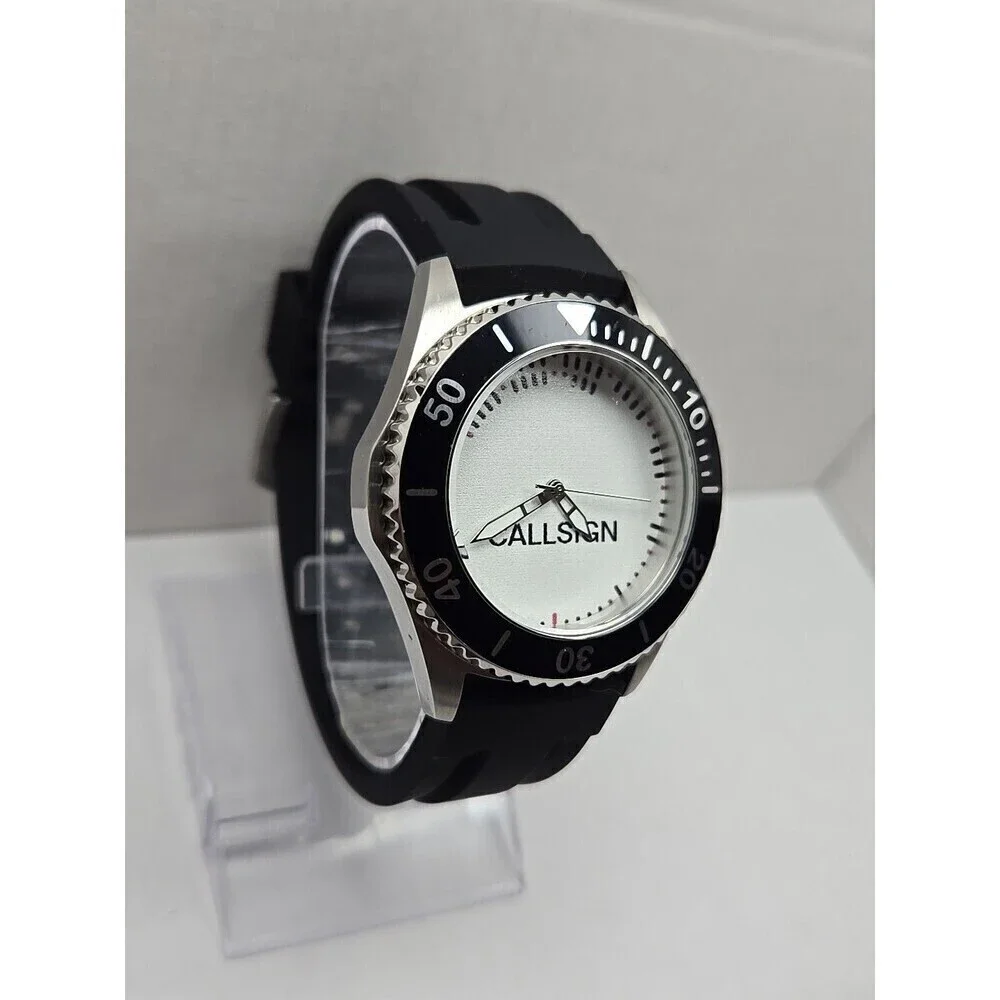 Zazzle Ewatchfactory Diver Quartz Watch New Battery 10 ATM Rubber Band Call Sign